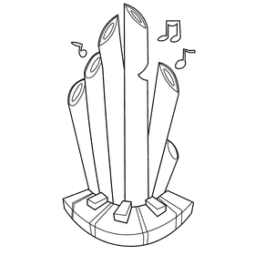 Church pipe organ black and white clipart