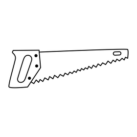 Hand saw drawing black and white clipart vector free download