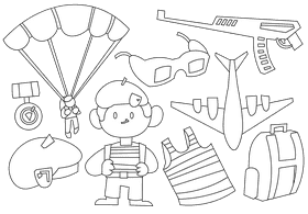 Paratrooper black and white vector