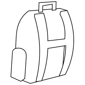 Paratrooper bag black and white clipart