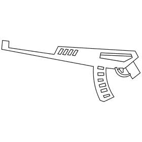 Paratrooper gun black and white clipart