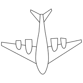Paratrooper plane black and white clipart