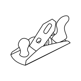 Wood planer drawing black and white clipart