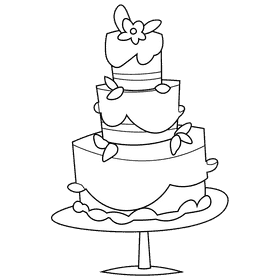 Pastry chef cake black and white clipart