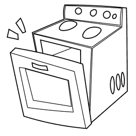 Pastry chef furnace black and white clipart