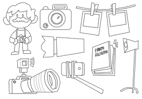 Photographer black and white vector