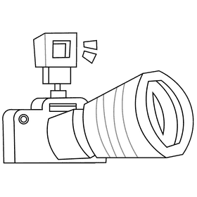 Photographer big camera black and white clipart