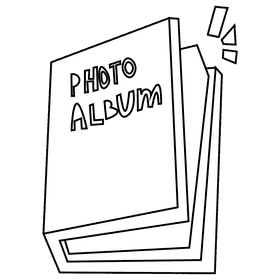 Photographer photo album black and white clipart