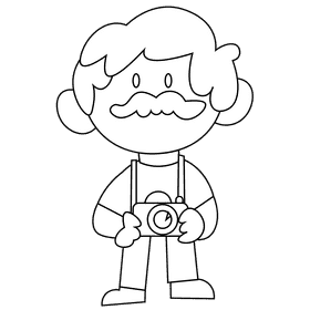 Photographer black and white clipart