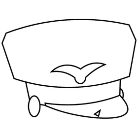 Pilot hat black and white clipart
