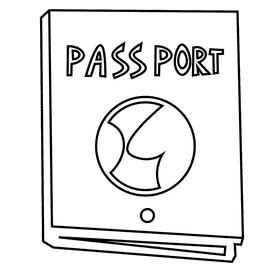 Pilot passport black and white clipart