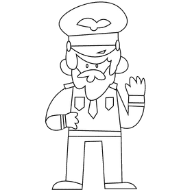 Pilot black and white clipart