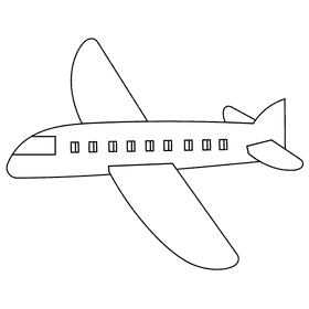 Pilot plane black and white clipart