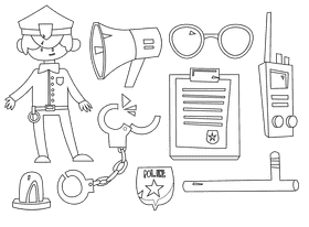 Policeman black and white vector