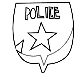 Policeman badge black and white clipart