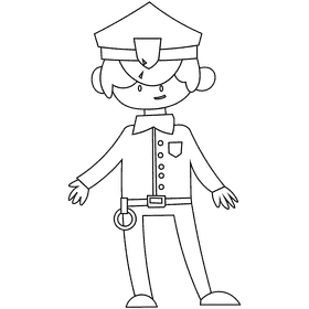 Policeman black and white clipart