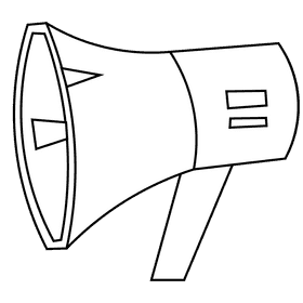 Policeman speaker black and white clipart