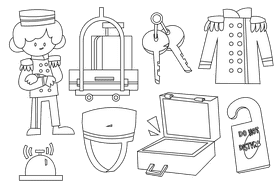 Porter black and white vector