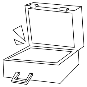 Porter case black and white clipart