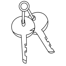 Porter keys black and white clipart