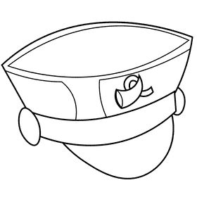 Postman cap black and white clipart