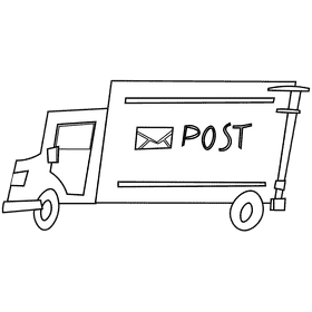 Postman car black and white clipart