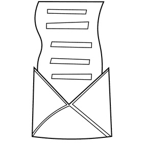 Postman letter black and white clipart