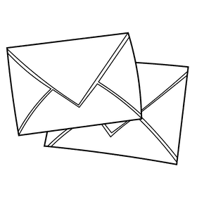 Postman letters black and white clipart
