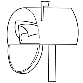 Postman mailbox black and white clipart