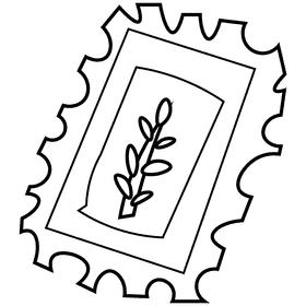 Postman stamp black and white clipart