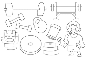 Powerlifter black and white vector