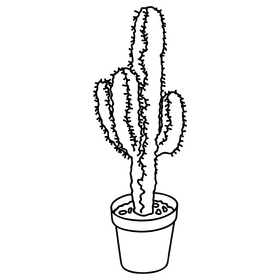 Cactus euphorbia ingens black and white clipart