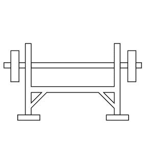 Powerlifter apparatus black and white clipart