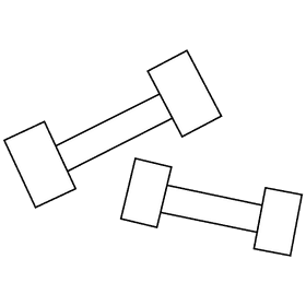 Powerlifter dumbells black and white clipart