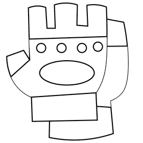 Powerlifter gloves black and white clipart