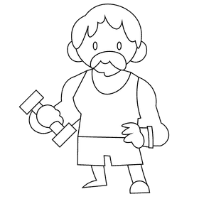 Powerlifter black and white clipart