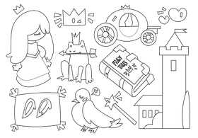 Princess black and white vector