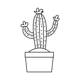 Flower in pot black and white clipart free download