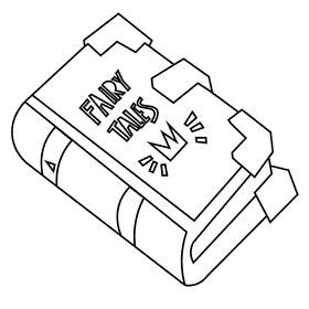 Princess book black and white clipart