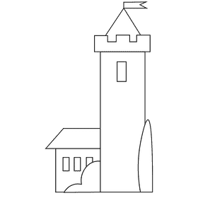 Princess castle black and white clipart