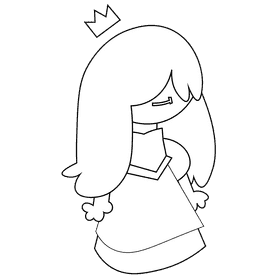 Princess black and white clipart