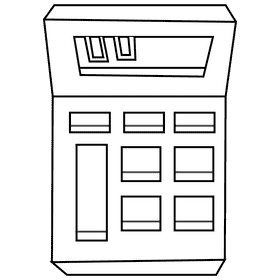 Programmer calculator black and white clipart