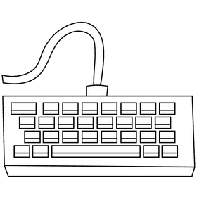 Programmer keyboard black and white clipart