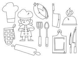 Cook black and white vector