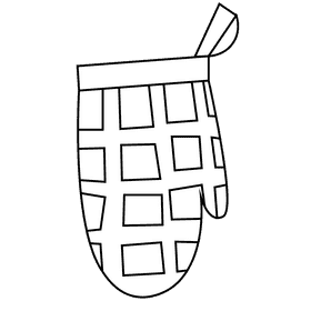 Cook glove black and white clipart