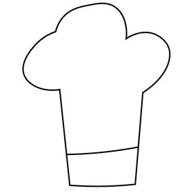 Cook hat black and white clipart