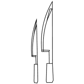 Cook knives black and white clipart