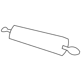 Cook roll black and white clipart