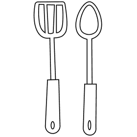 Cooking Utensils and Tools black and white clipart