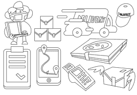 Courier black and white vector